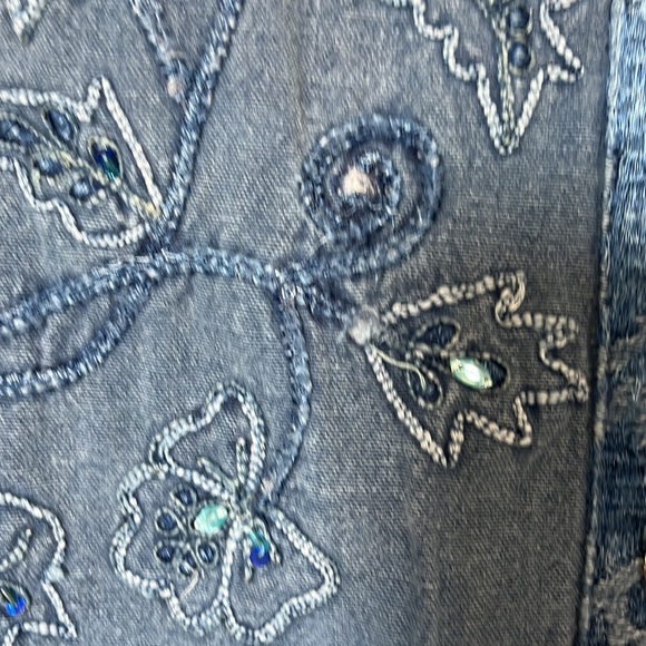 Flashback  Vintage  Denim embroidered Jacket sz M 100% Cotton - Picture 6 of 15